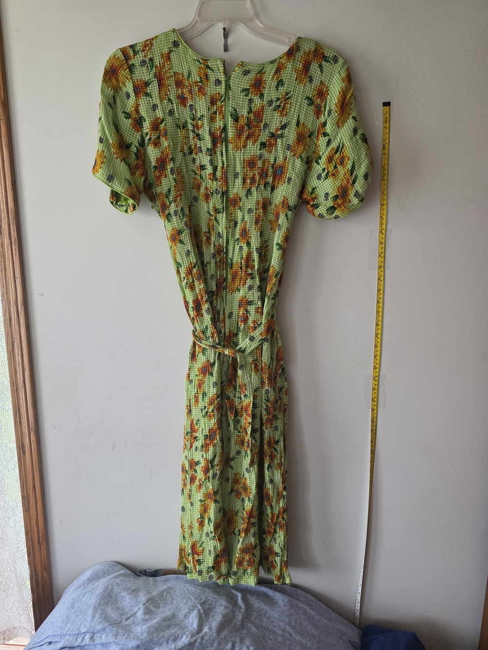 Sarah Elizabeth Green Floral Midi Dress with Tie Waist
